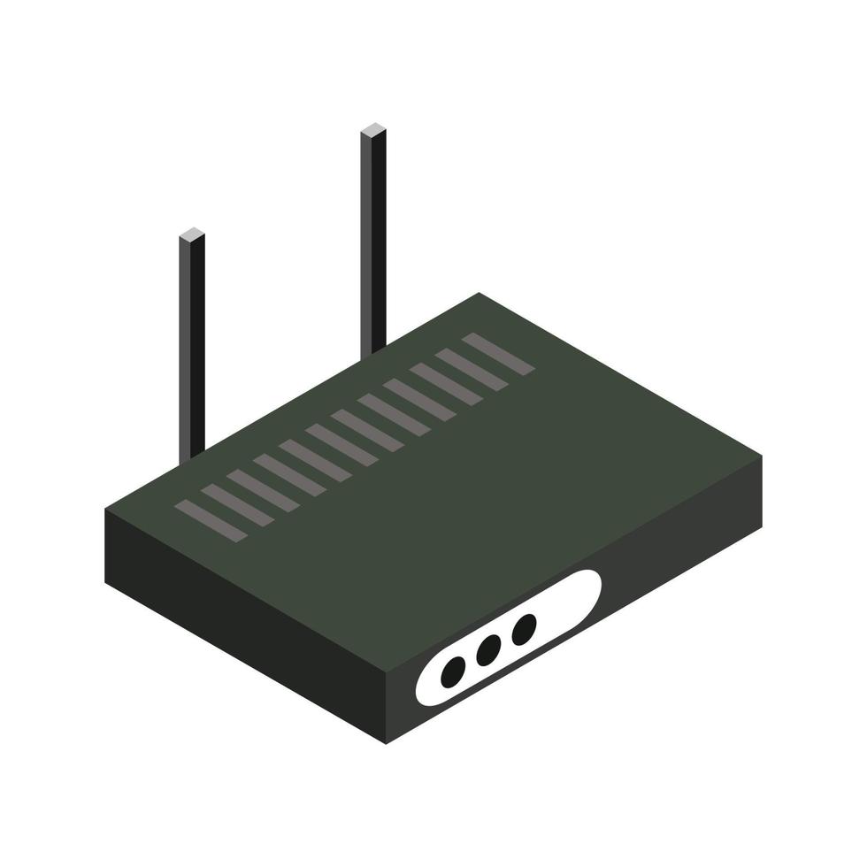 Isometric Router Set On White Background vector