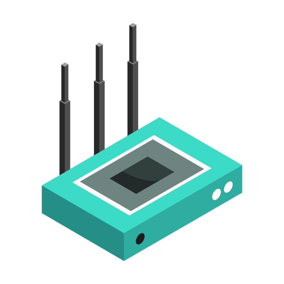 Isometric Router Set On White Background vector