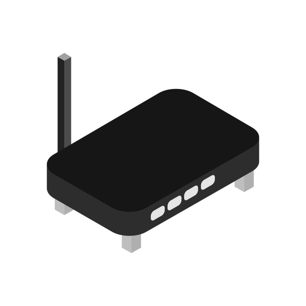 Isometric Router Set On White Background vector