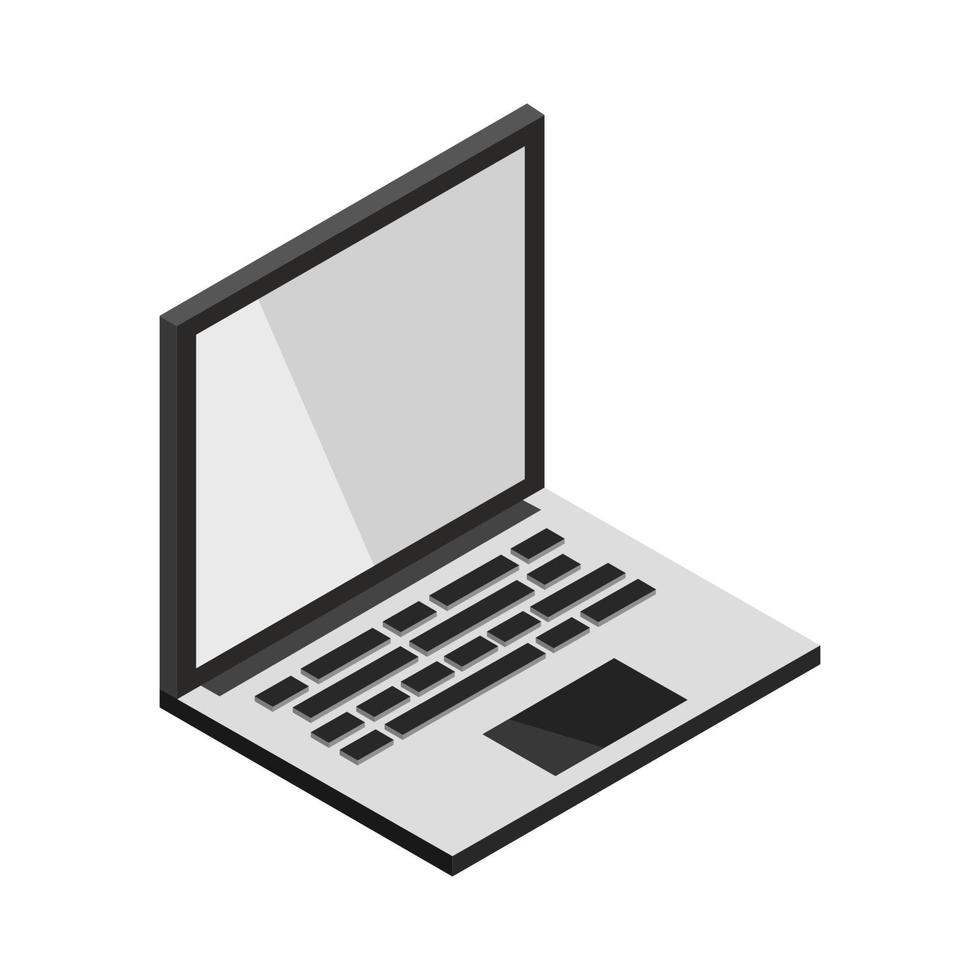 Isometric Laptop Set On White Background vector