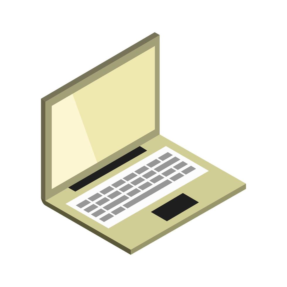 Isometric Laptop Set On White Background vector