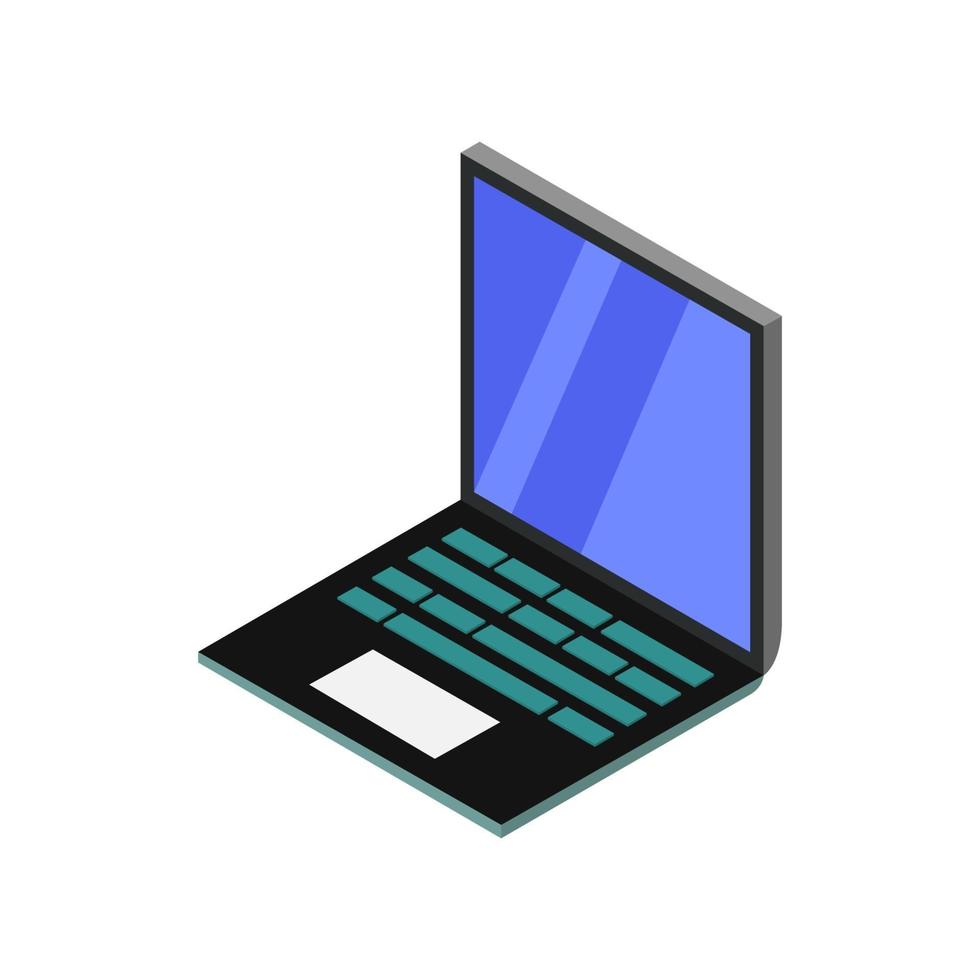 Isometric Laptop Set On White Background vector