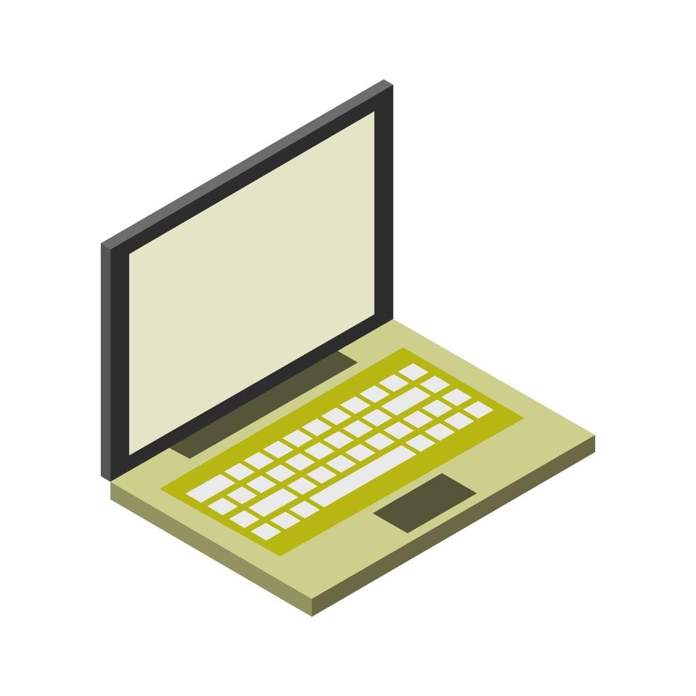 Isometric Laptop Set On White Background vector