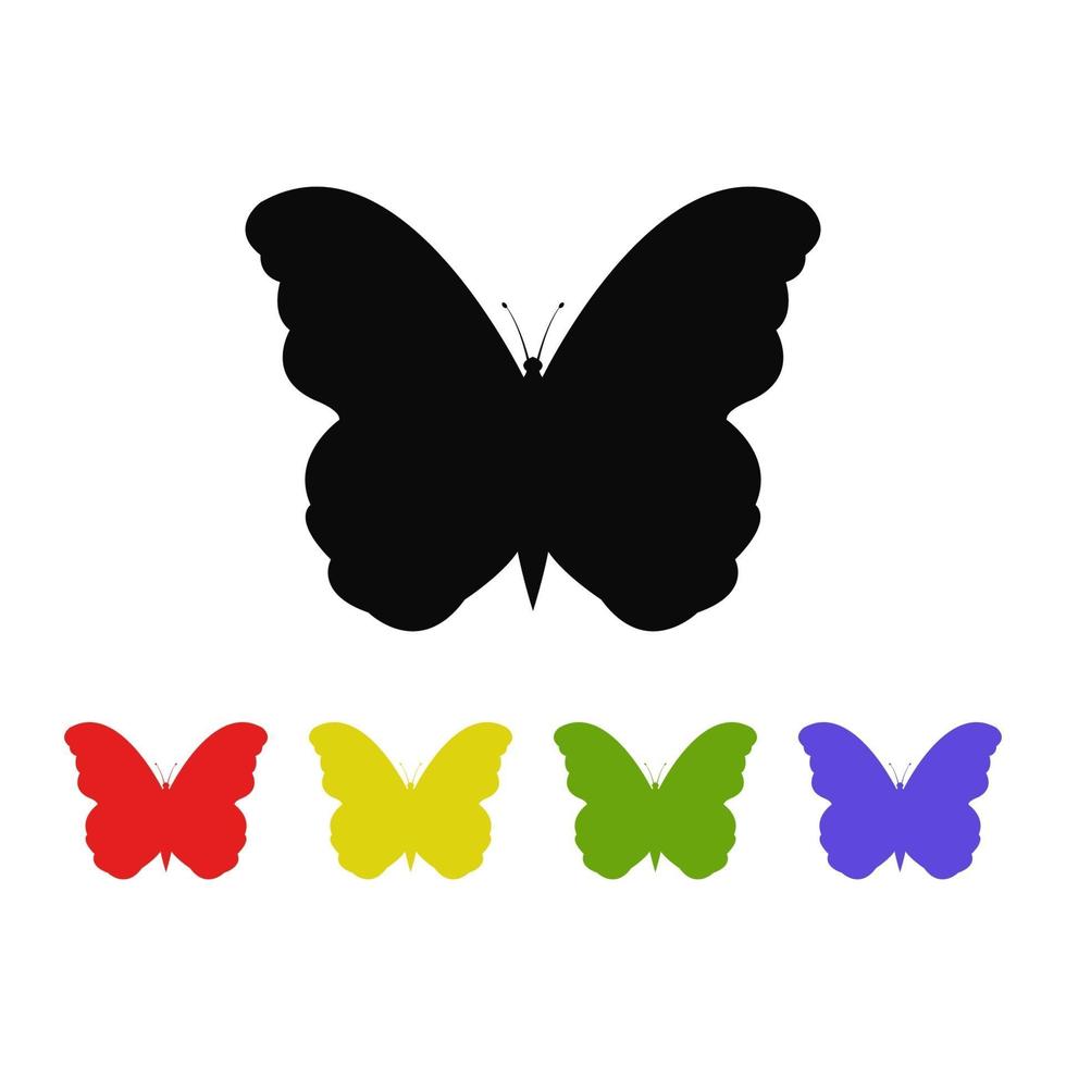 Set Of Butterflies On White Background vector