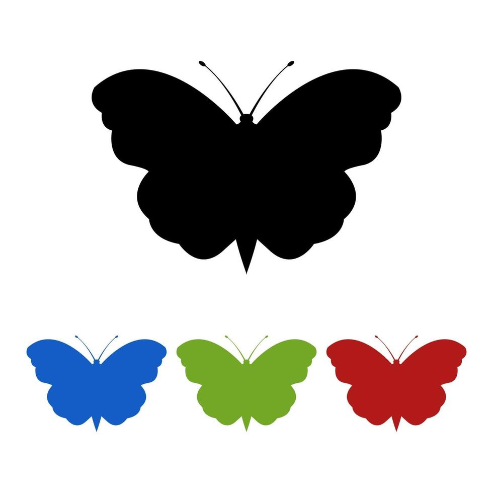 conjunto de mariposas sobre fondo blanco vector
