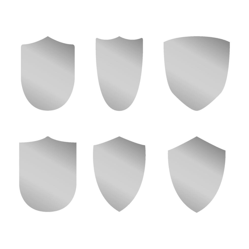 conjunto de escudos sobre fondo blanco vector