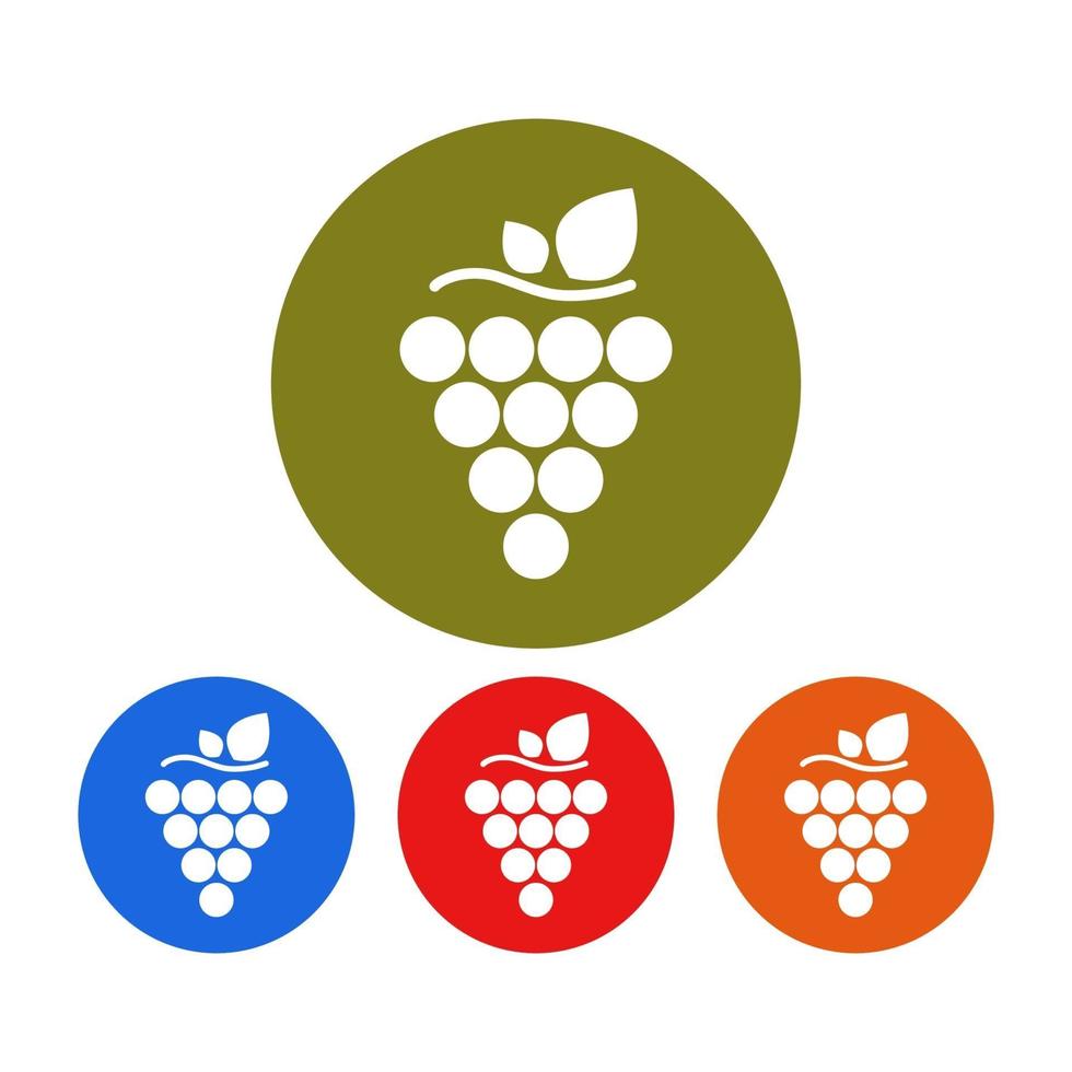 Conjunto de uvas sobre fondo blanco. vector