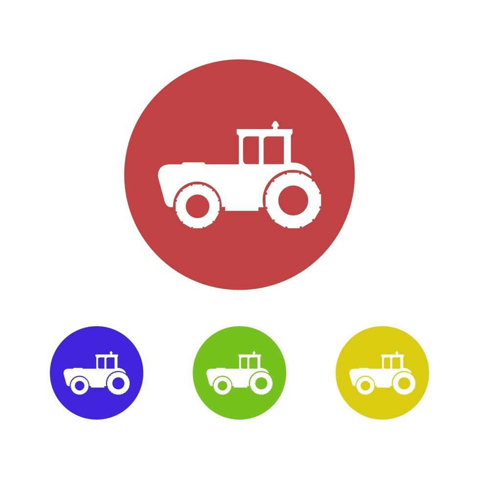 Set Of Tractor On White Background vector