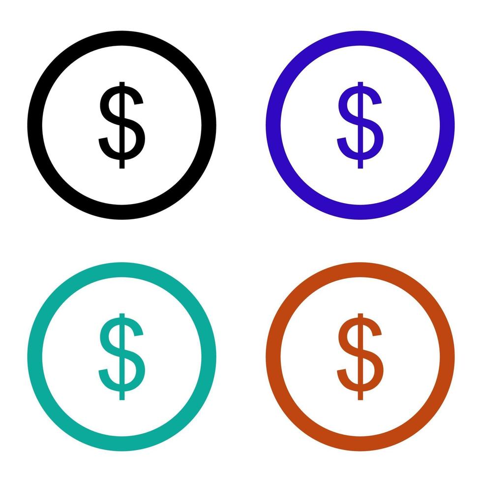 Set Of Money On White Background vector