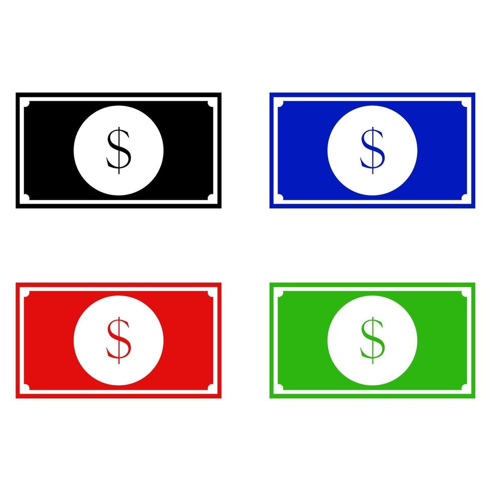 Set Of Money On White Background vector