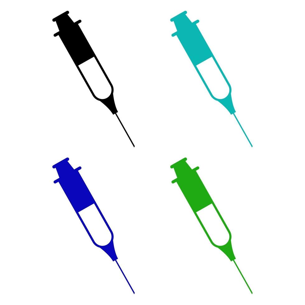 Syringe Set On White Background vector