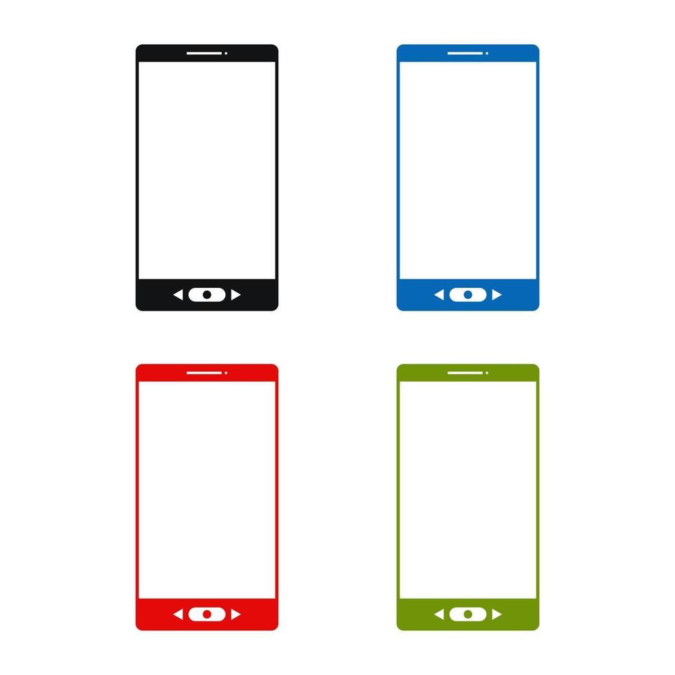 Set Of Smartphones On White Background vector