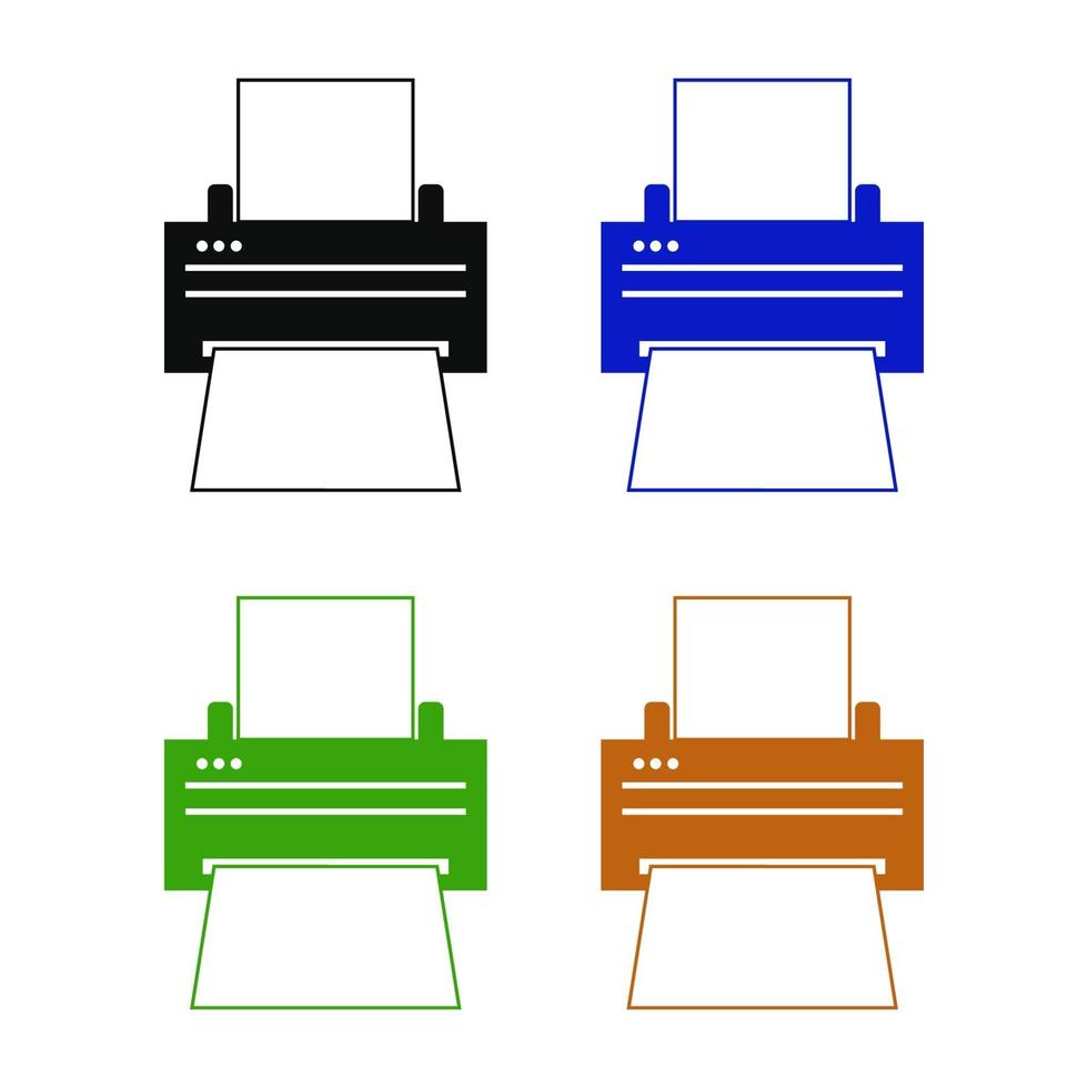 Printer Set On White Background vector