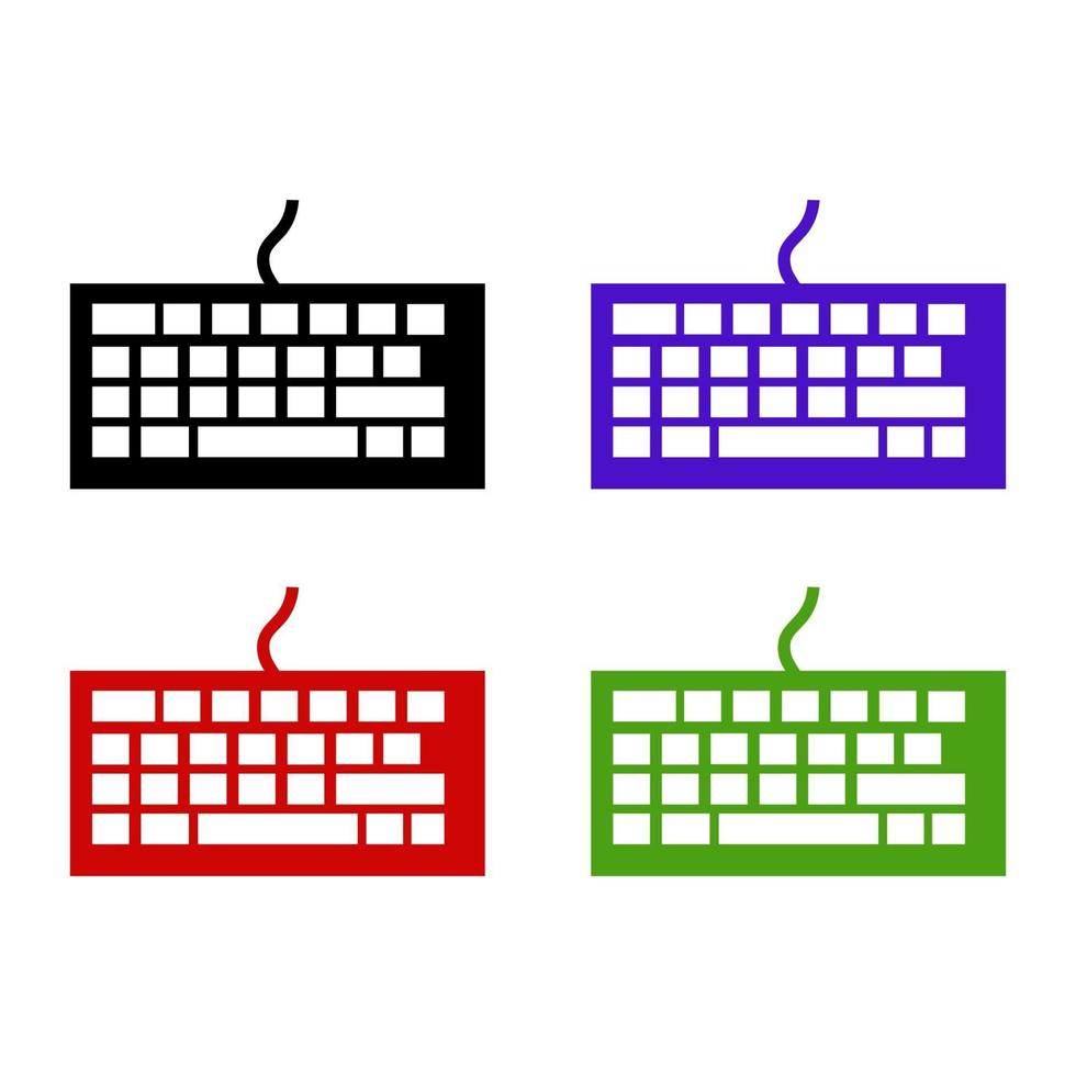 Computer Keyboard Set On White Background vector