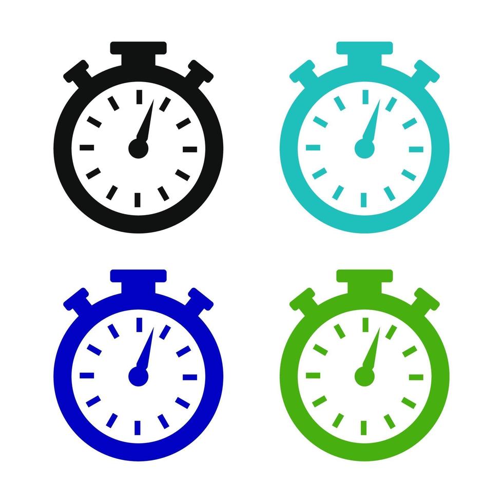 Set Of Stopwatch On White Background vector