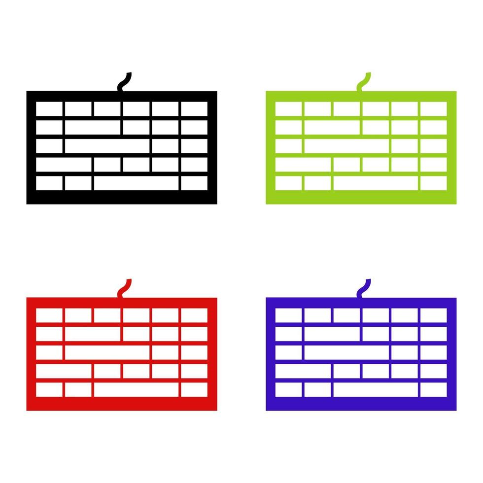 Computer Keyboard Set On White Background vector