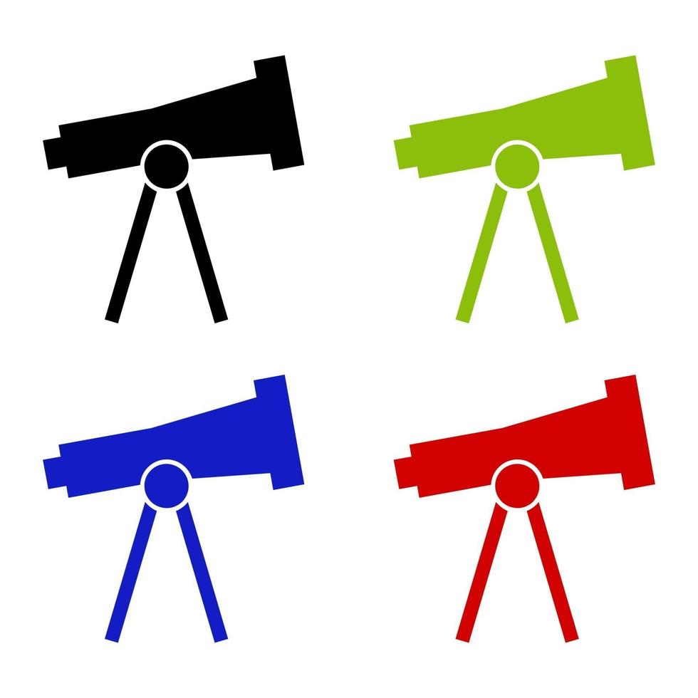 Telescope Set On White Background vector