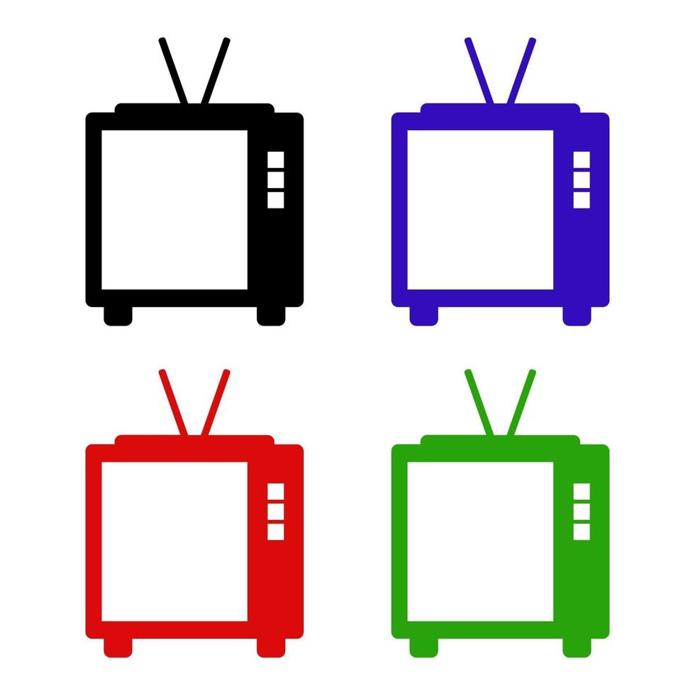 Television Set On White Background vector