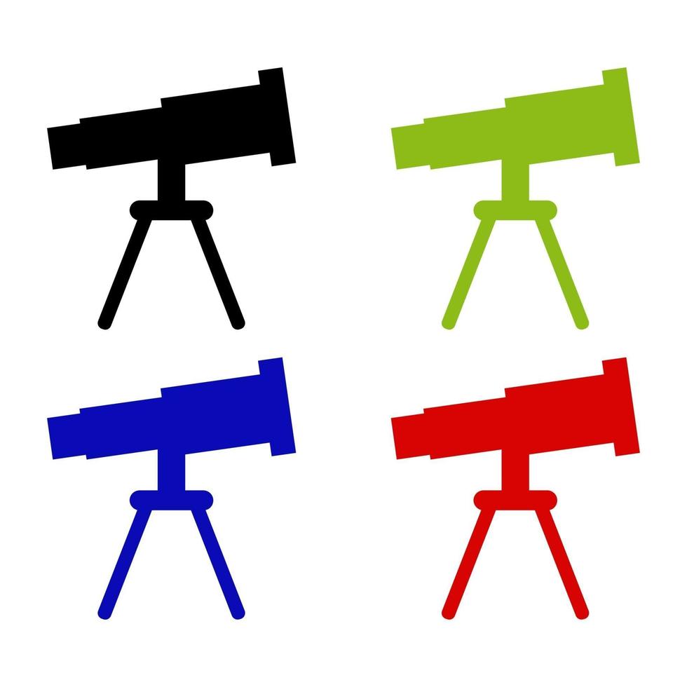 Telescope Set On White Background vector