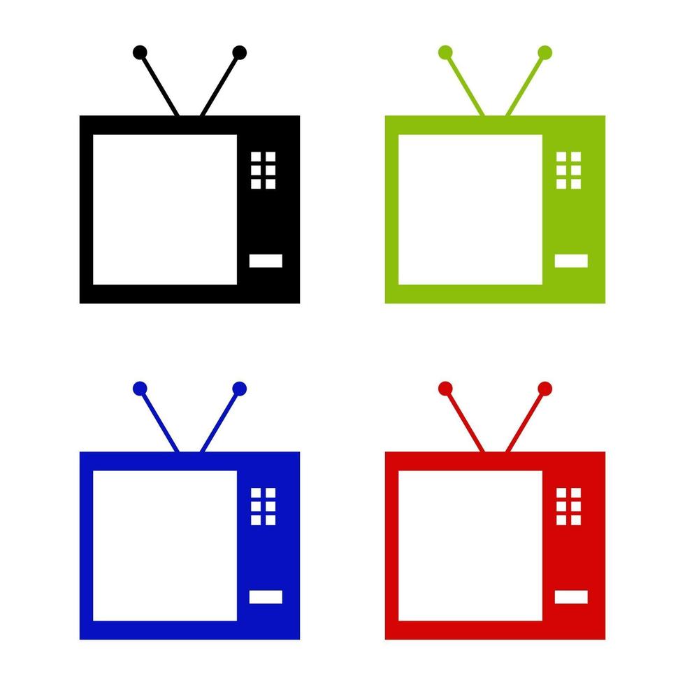 Television Set On White Background vector