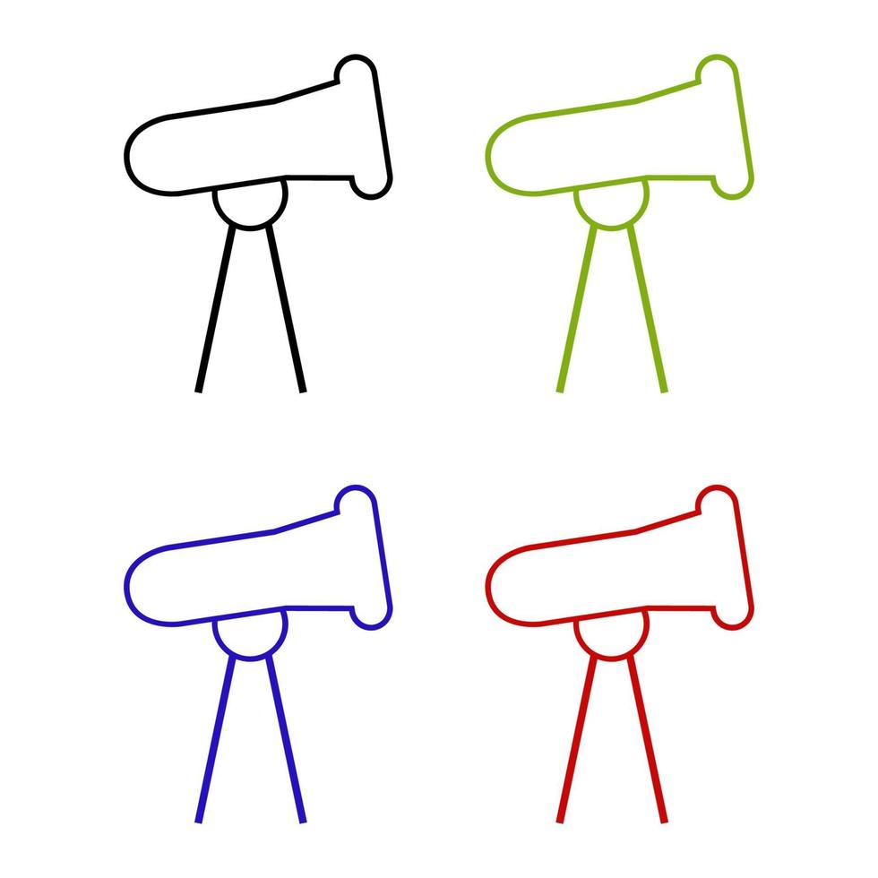 Telescope Set On White Background vector