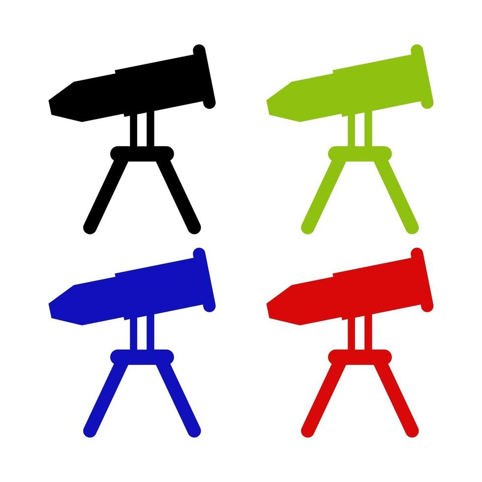 Telescope Set On White Background vector