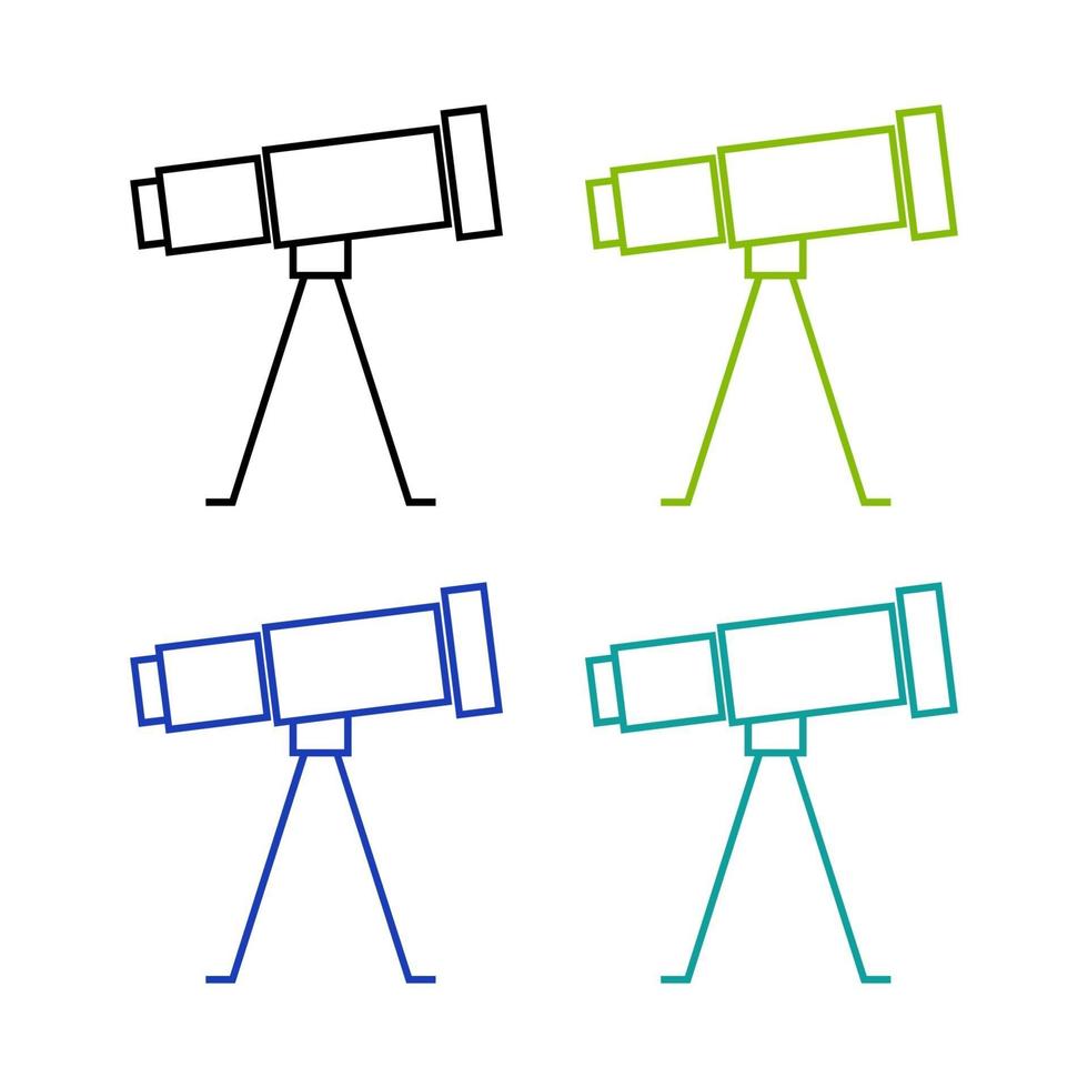 Telescope Set On White Background vector