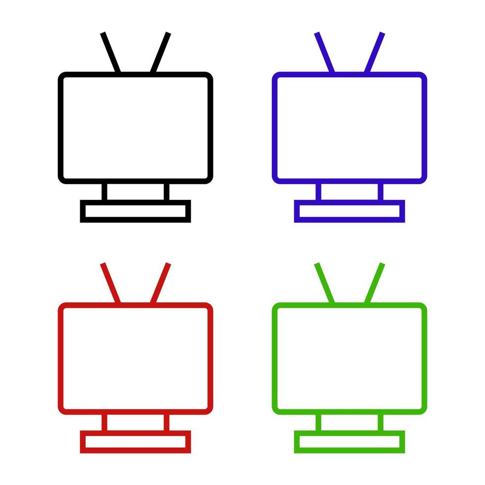 Television Set On White Background vector