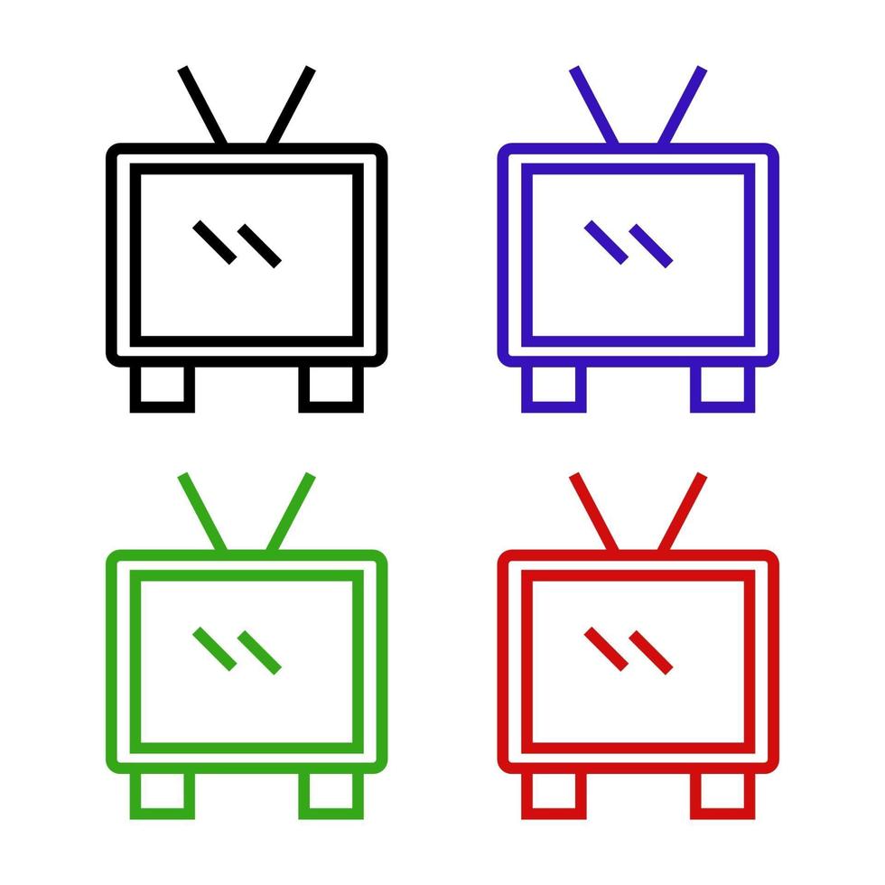 televisor sobre fondo blanco vector