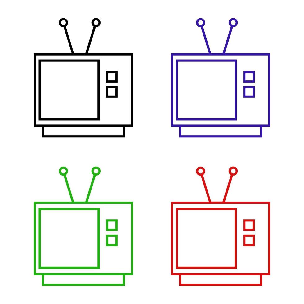 Television Set On White Background vector