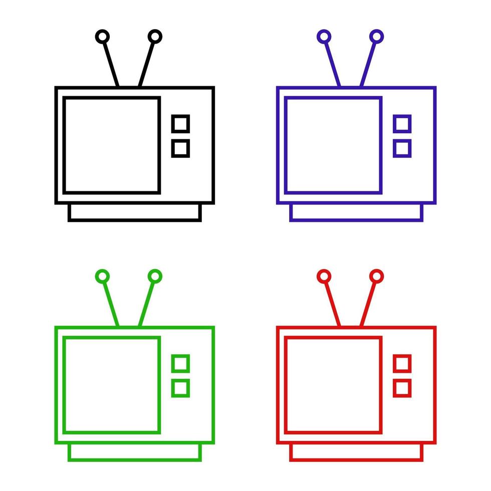 televisor sobre fondo blanco vector