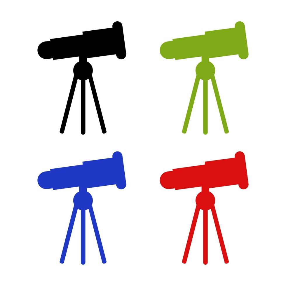 Telescope Set On White Background vector