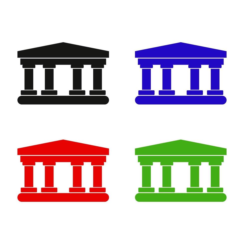Temple Set On White Background vector