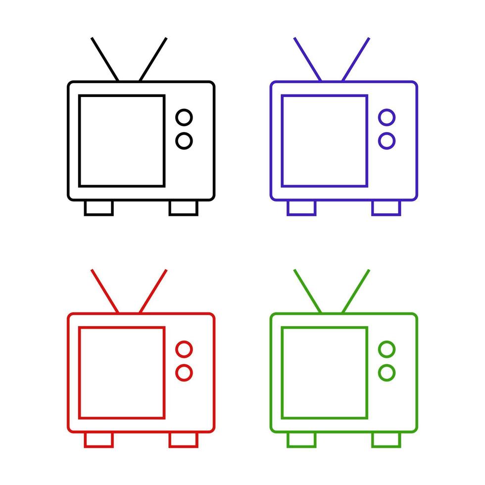 televisor sobre fondo blanco vector