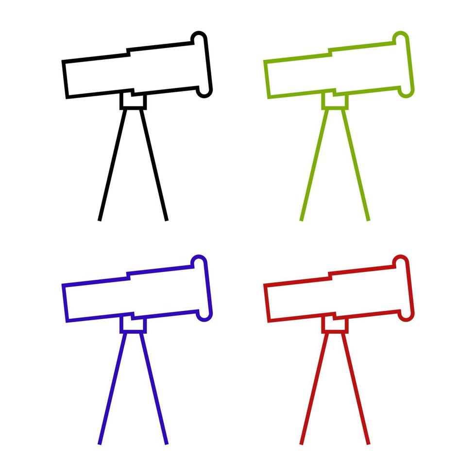 Telescope Set On White Background vector