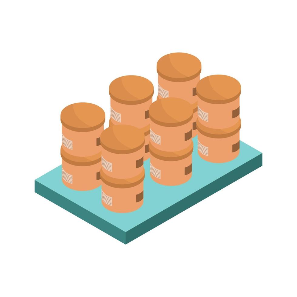 Set Of Table With Isometric Boxes On White Background vector