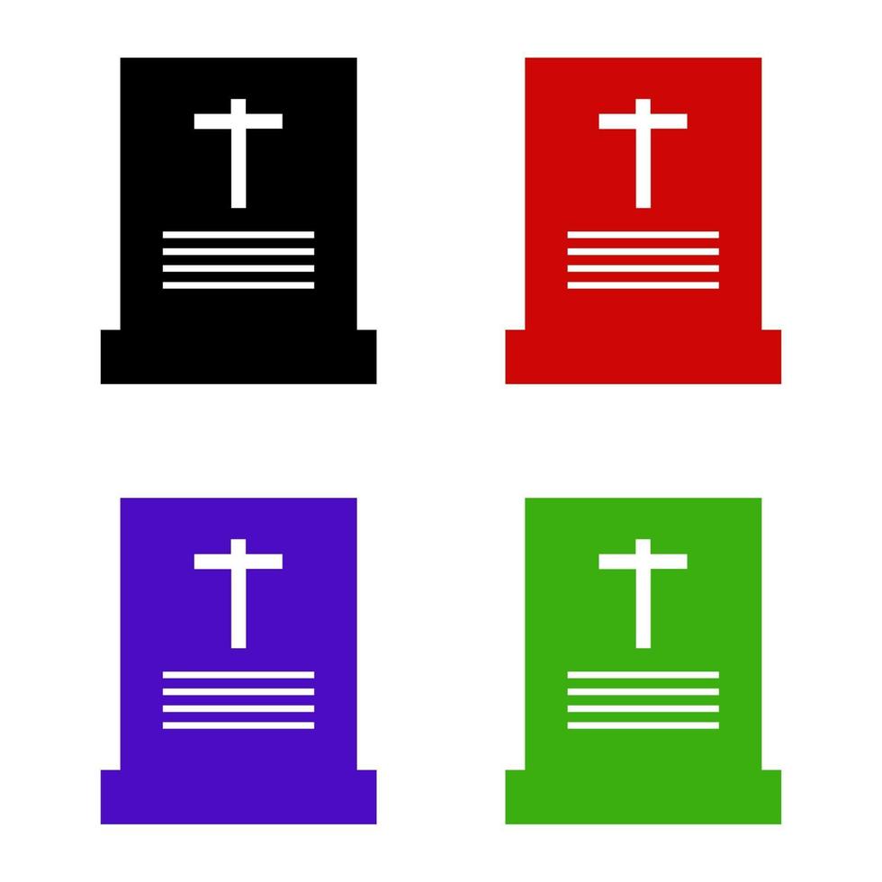 Tombstone Set On White Background vector
