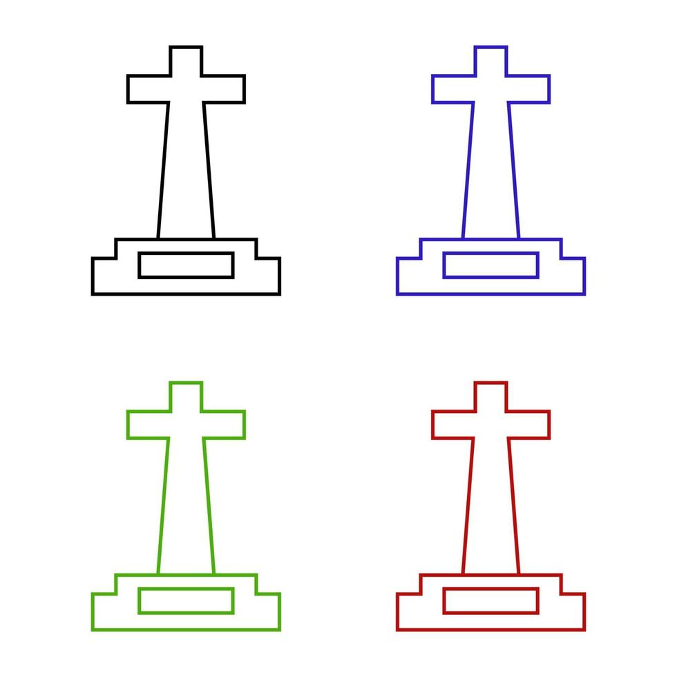 Tombstone Set On White Background vector