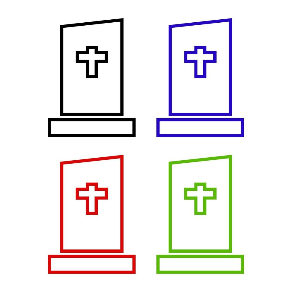 Tombstone Set On White Background vector