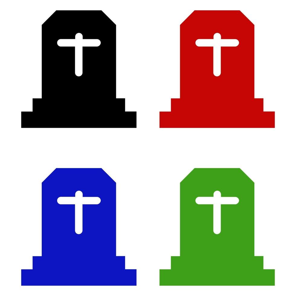 Tombstone Set On White Background vector