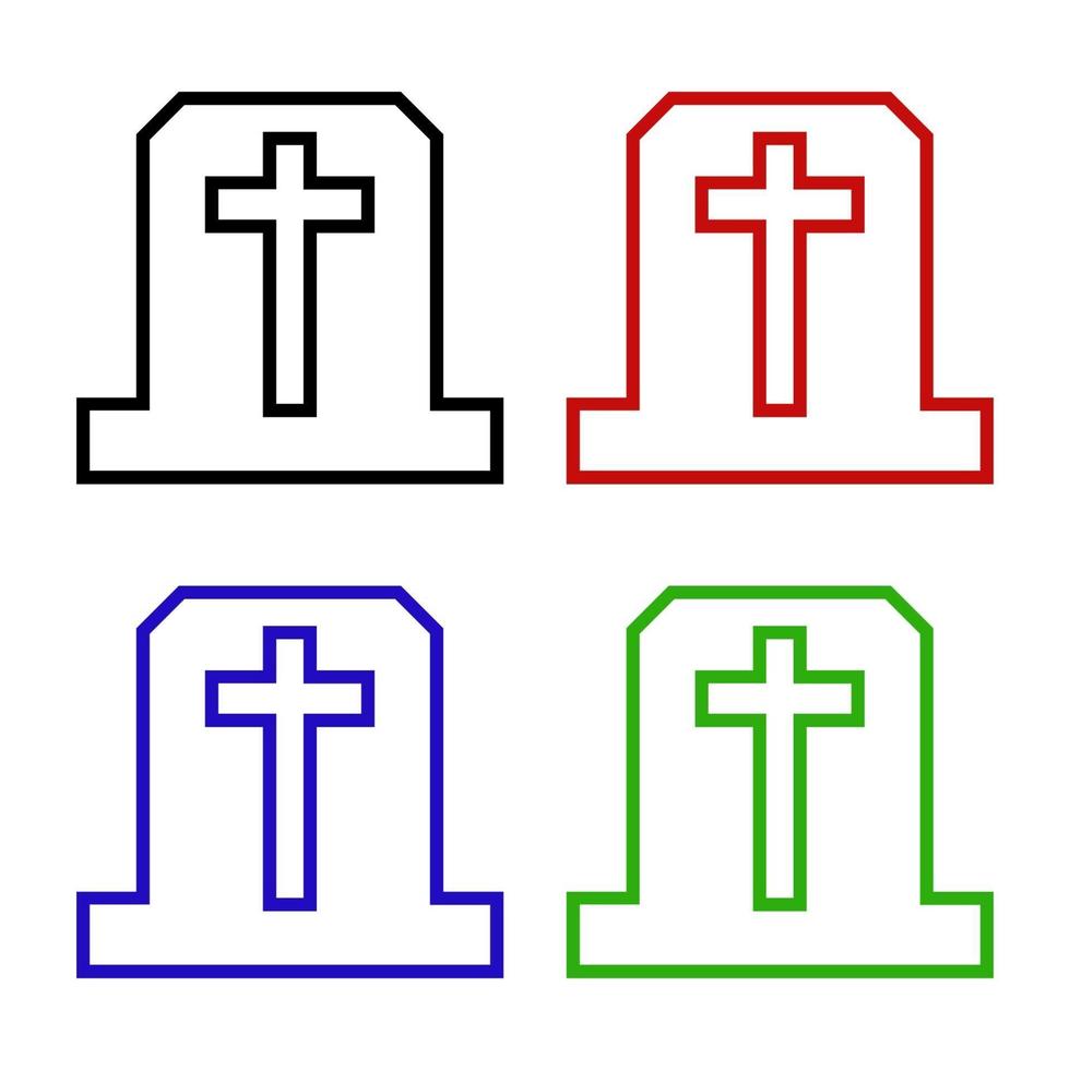 Tombstone Set On White Background vector