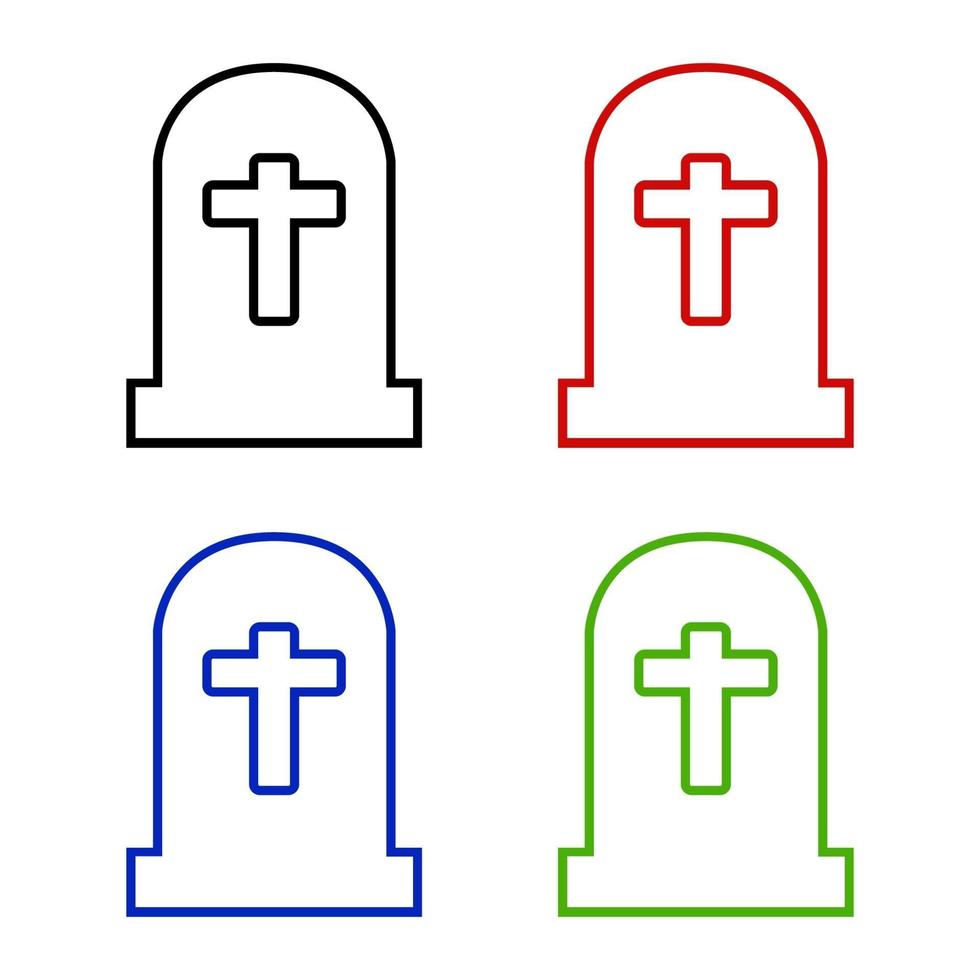Tombstone Set On White Background vector