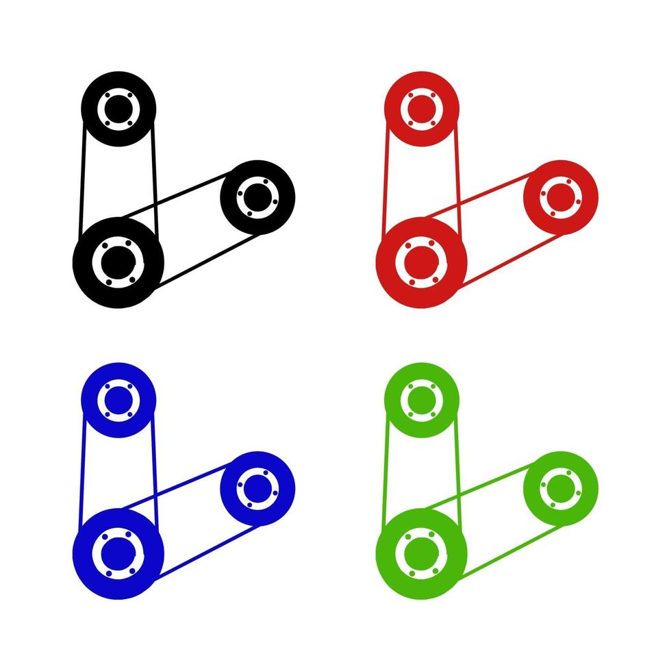 Set Of Timing Belt On White Background vector