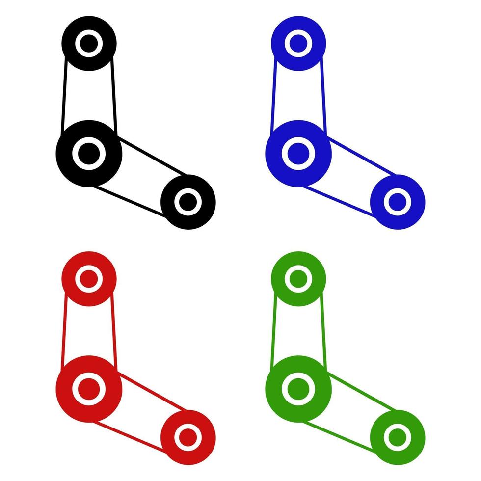 Set Of Timing Belt On White Background vector