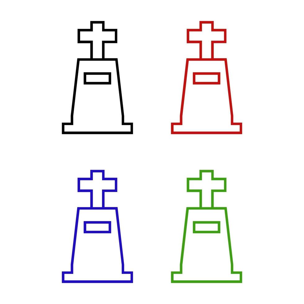 Tombstone Set On White Background vector