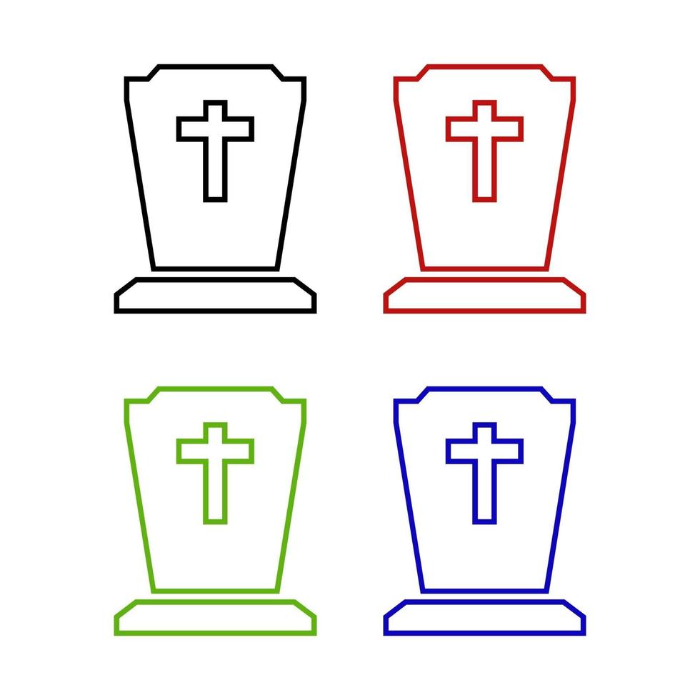 Tombstone Set On White Background vector