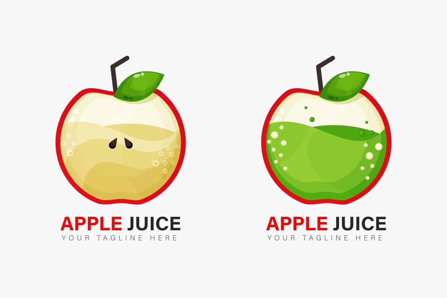 diseño de logotipo de jugo de manzana vector