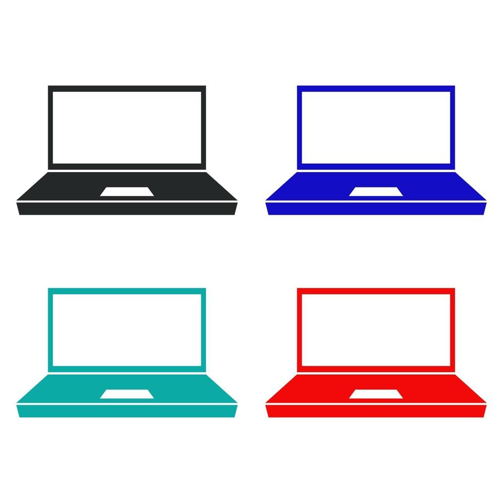 Laptop Set On White Background vector