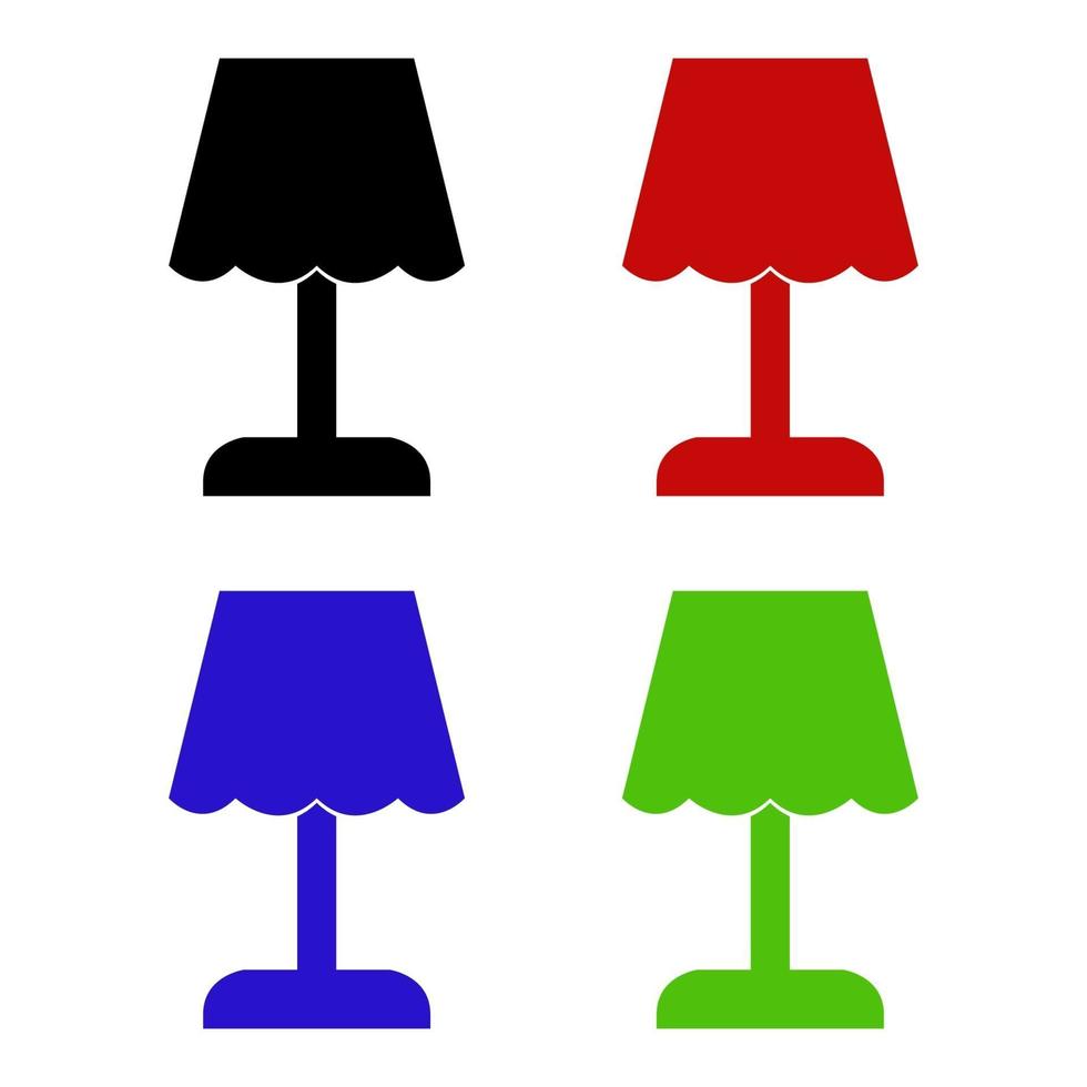 Set Of Bedside Lamp On White Background vector