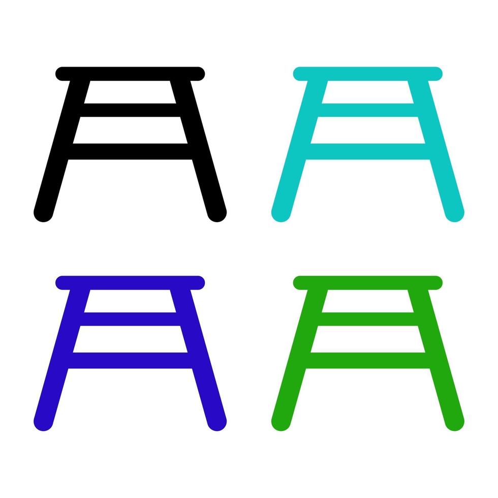 Conjunto de escalera sobre fondo blanco. vector